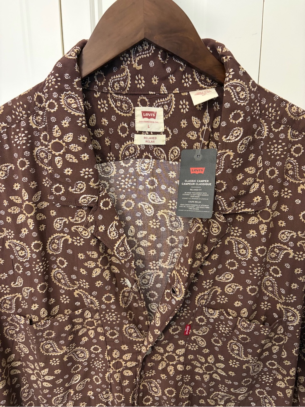 Levi's Men's Brown Paisley Short-Sleeve Shirt